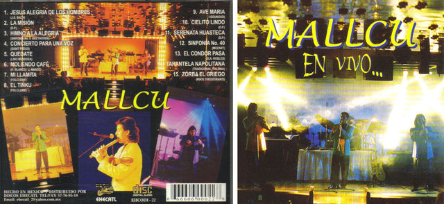 PORTADA Y CONTRAP0ORTADA DEL CD EN VIVO DEL GRUPO MALLCU.